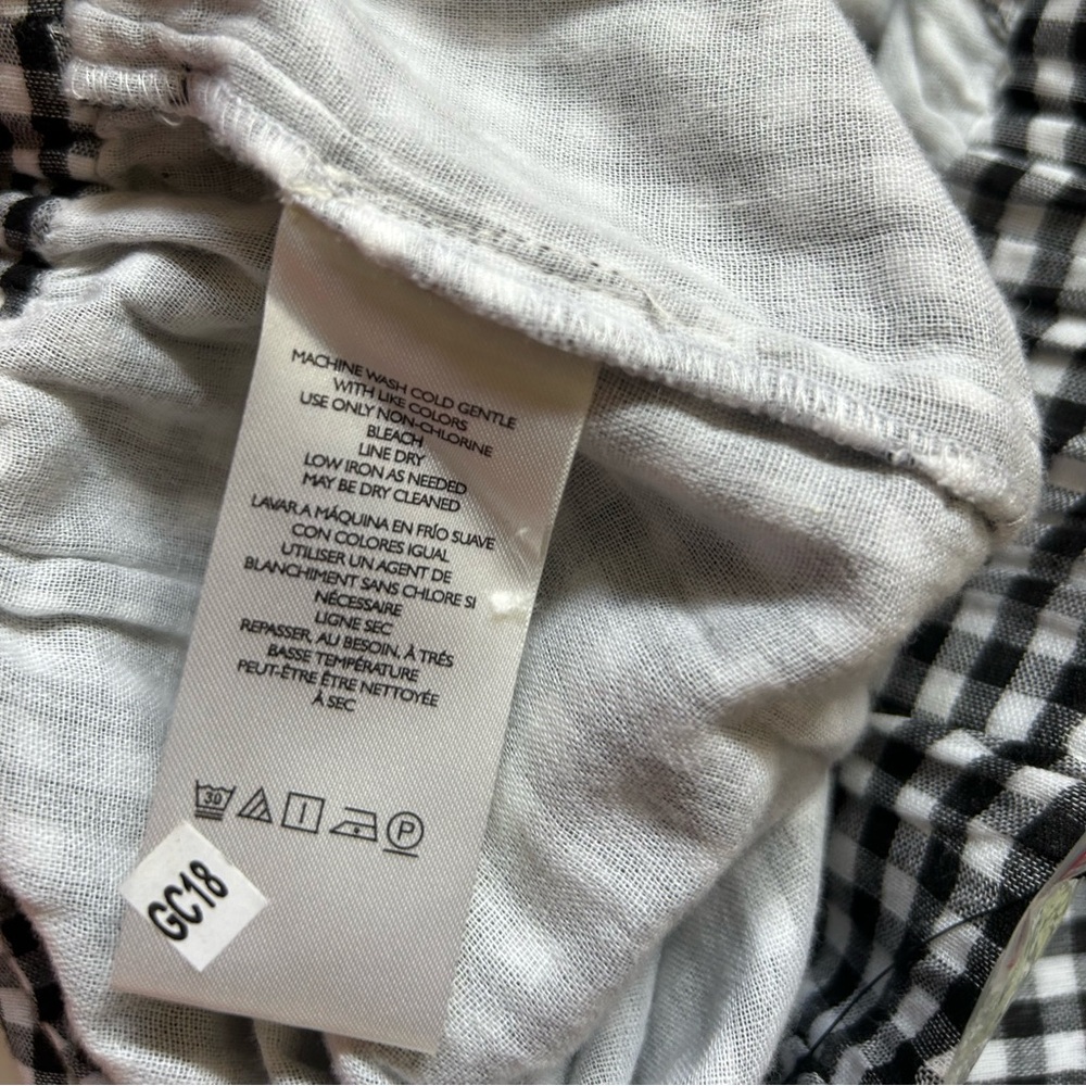 Free People East Side Trouser Wide Leg Pants Black White Check Size L NWOT - Picture 7 of 7